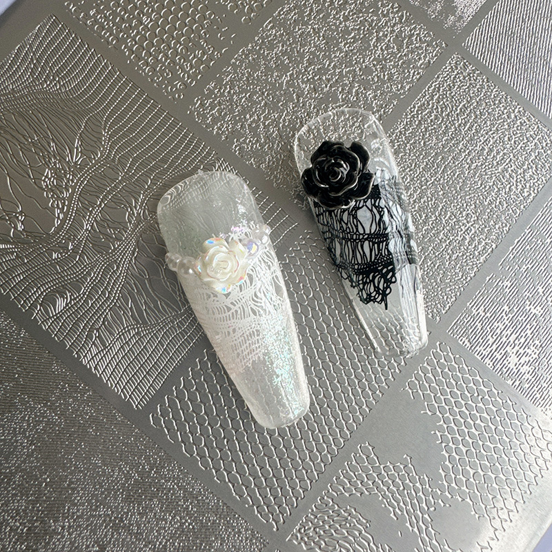 Nail Art Denim - XMQ لوحات ختم فنية للأظافر، تصميمات