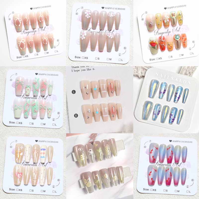 Nail Art Cat Eye - 10 قطعة النمط الفرنسي النساء الراقية