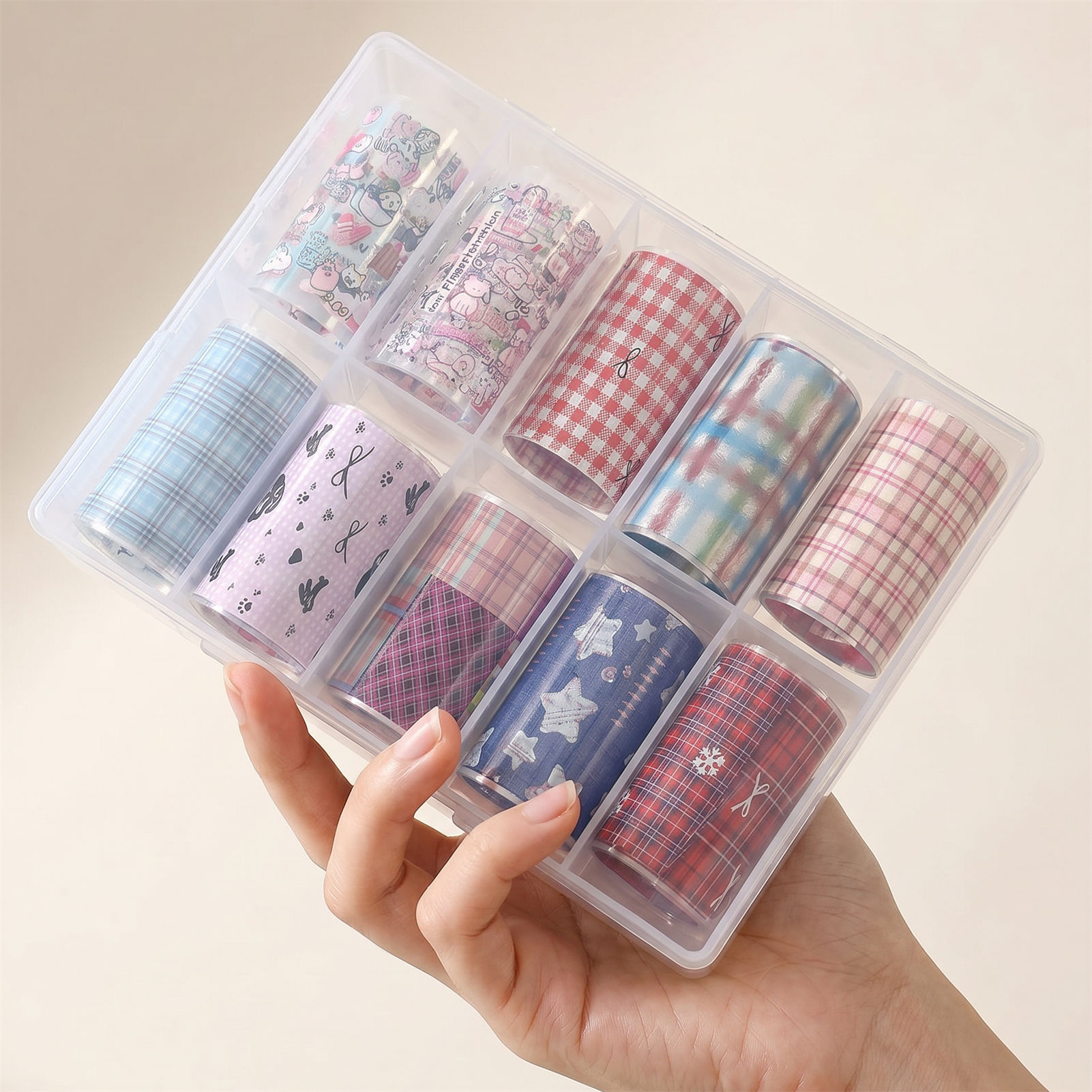 Nail Art Denim - 10 لفات من رقائق الأظافر الكورية