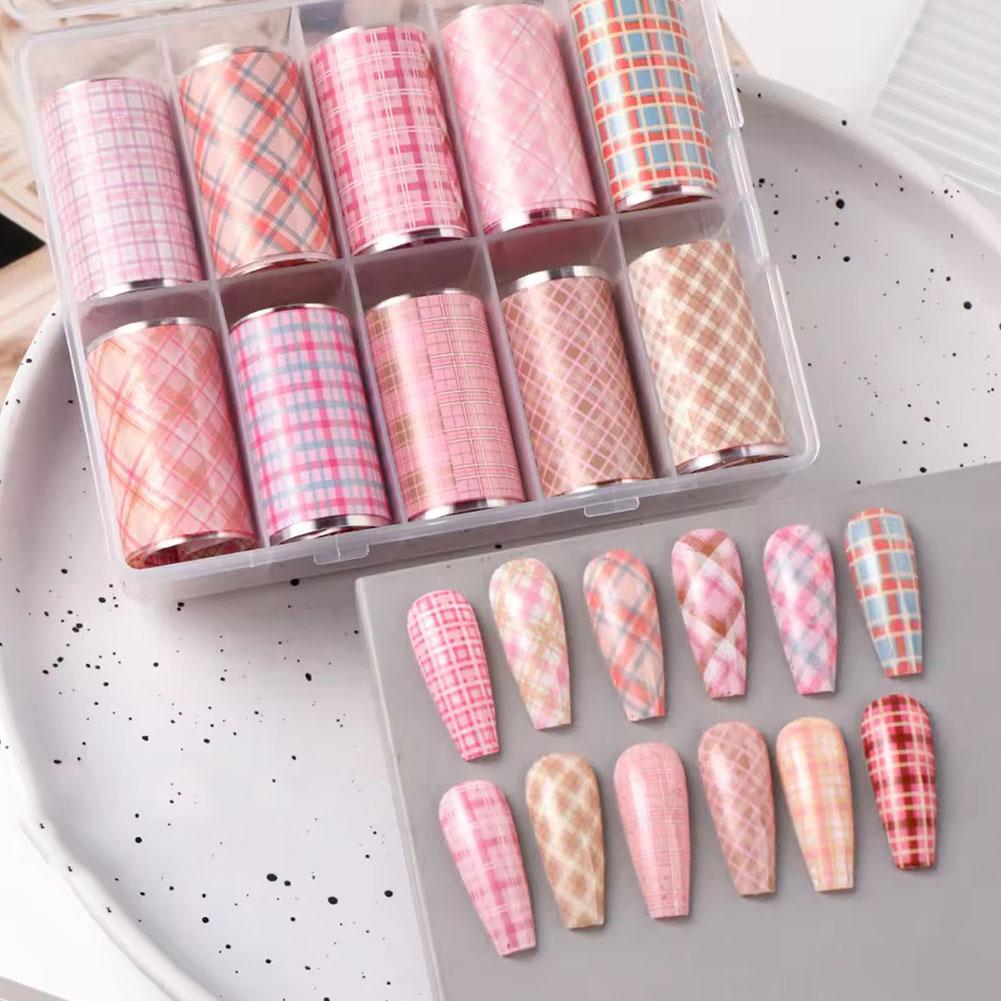 Nail Art Denim - 10 لفات من رقائق الأظافر الجديدة