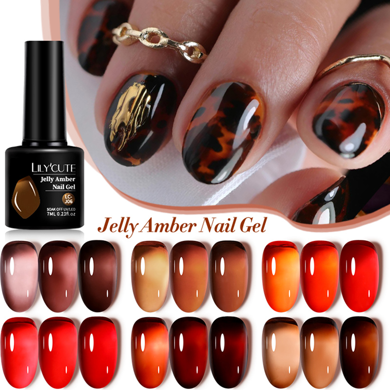 LILYCUTE 7 مللي هلام العنبر هل - مراجعة Nail Art Leopard وسعره