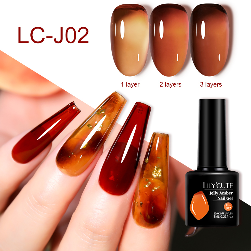 LILYCUTE 7 مللي هلام العنبر هل - مراجعة Nail Art Leopard وسعره