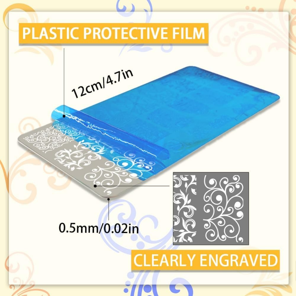 3 قطعة نمط دوامة مسمار الفن قو - مراجعة Nail Stamping Plate وسعره