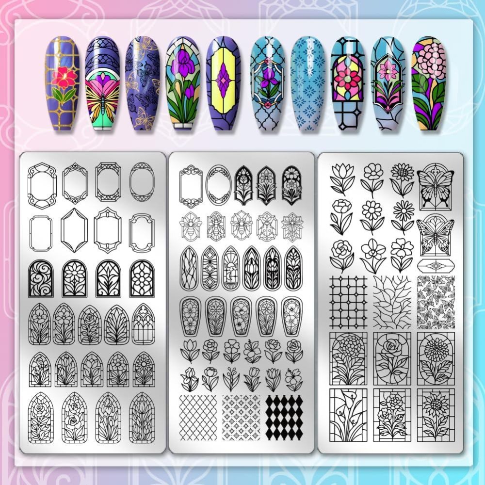 3 قطع من قوالب طباعة الأظافر ا - مراجعة Nail Stamping Plate وسعره