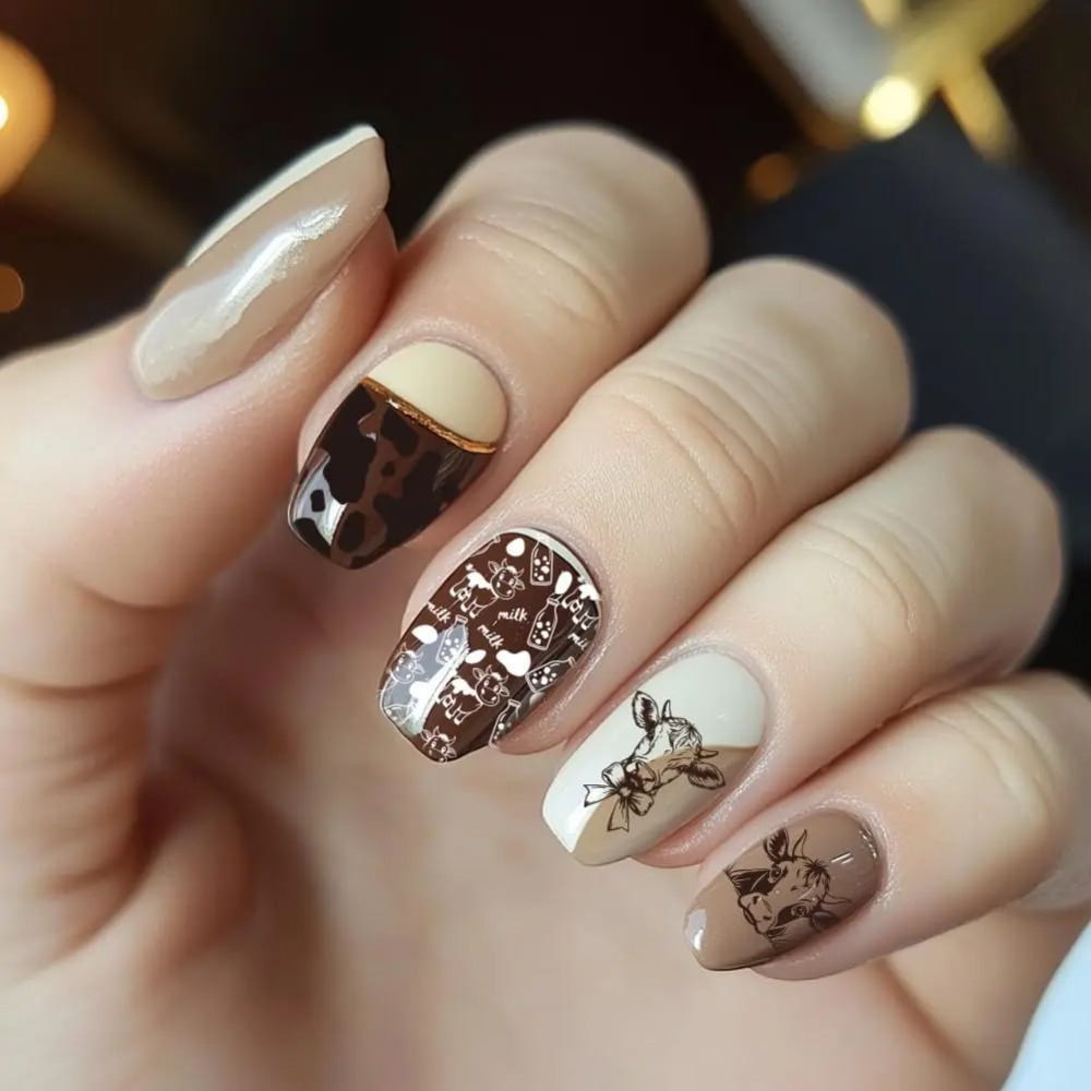 3 قطعة موضوع البقرة مسمار ختم  - مراجعة Nail Stamping Plate وسعره