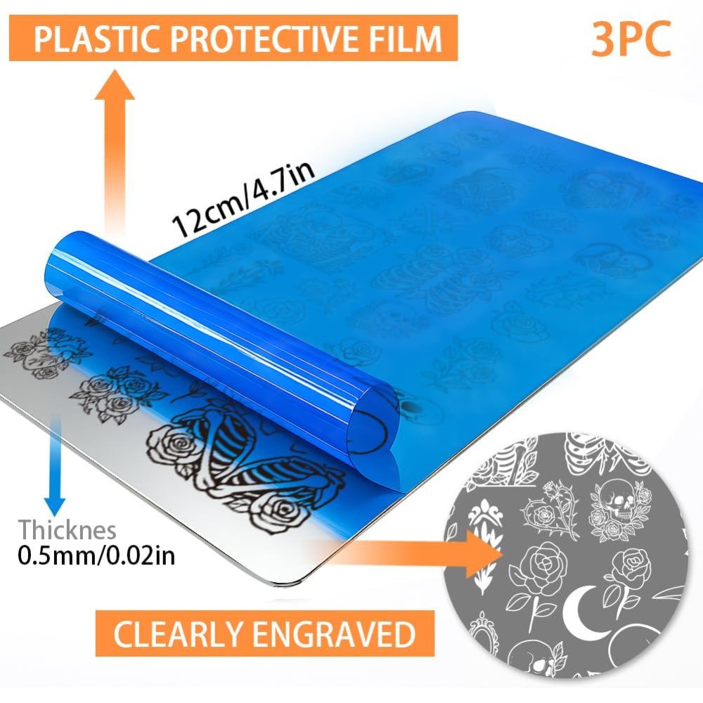 3 قطع من قوالب طباعة الأظافر ب - مراجعة Nail Stamping Plate وسعره