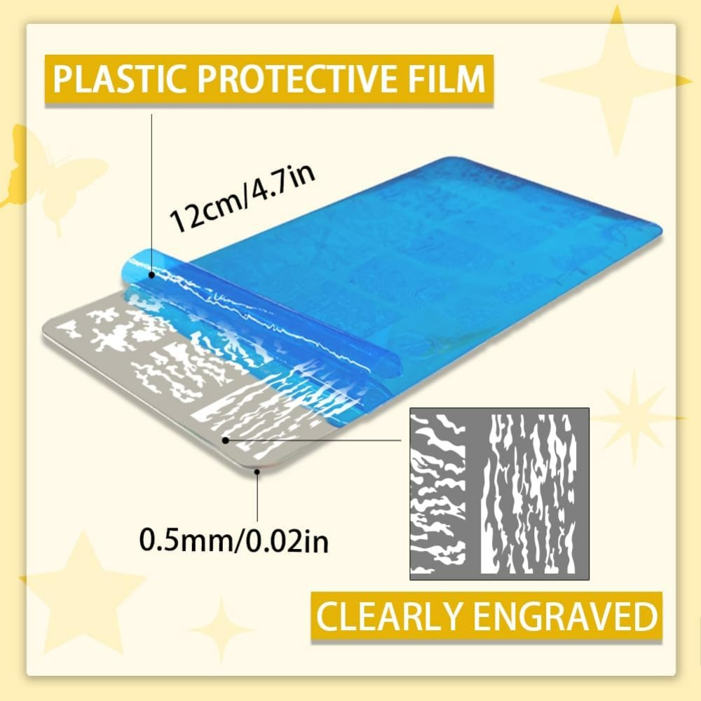 3 قطعة الملمس مسمار ختم لوحة ا - مراجعة Nail Stamping Plate وسعره