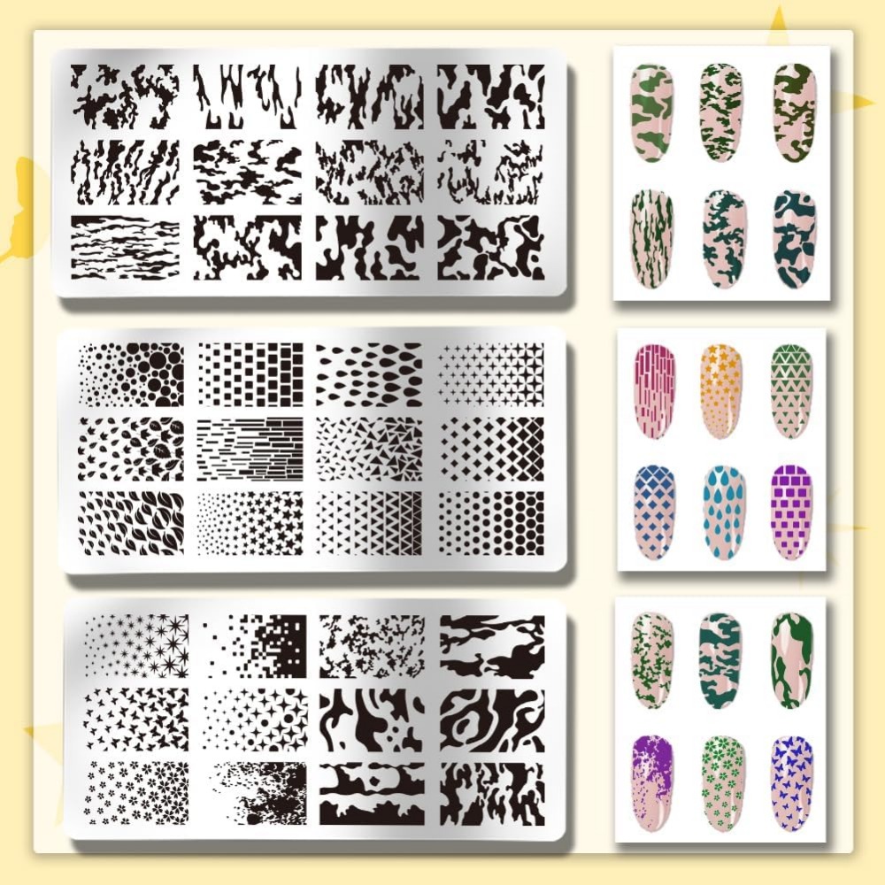 3 قطعة الملمس مسمار ختم لوحة ا - مراجعة Nail Stamping Plate وسعره