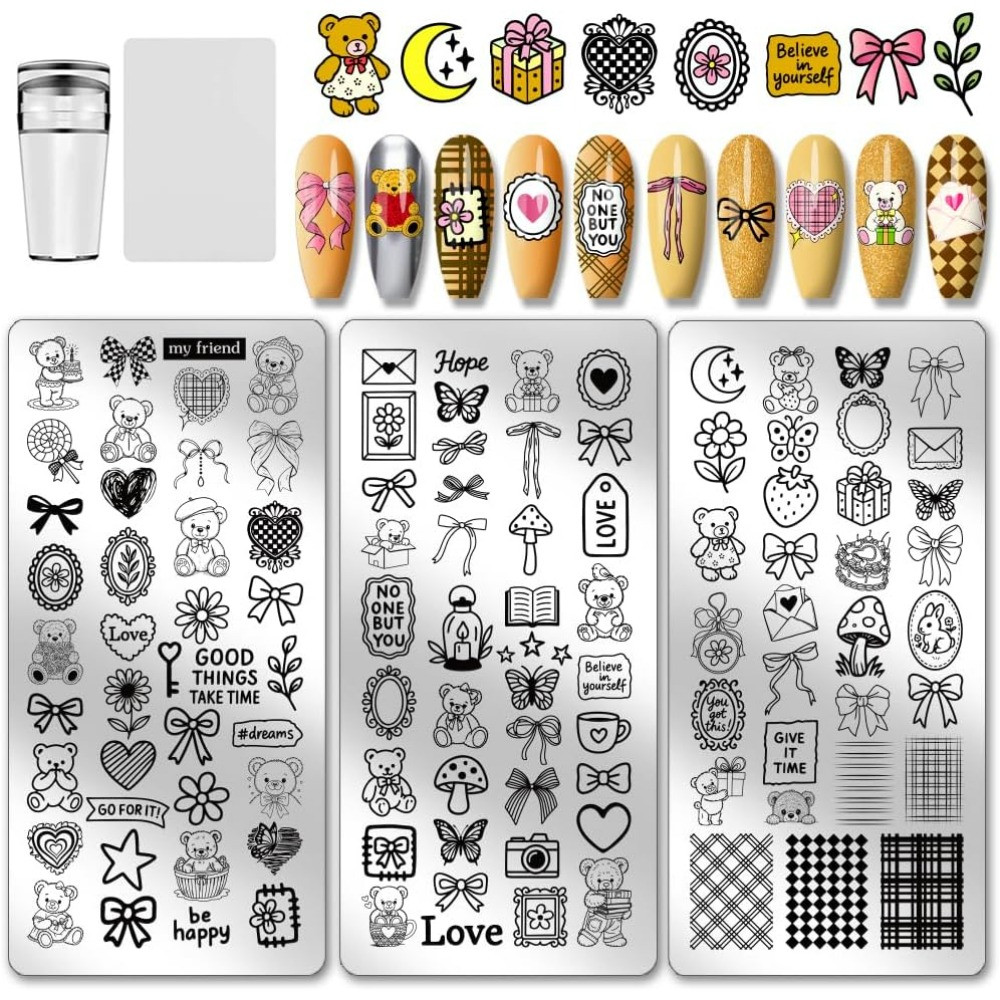 3 قطع من قوالب طباعة الأظافر ب - مراجعة Nail Stamping Plate وسعره