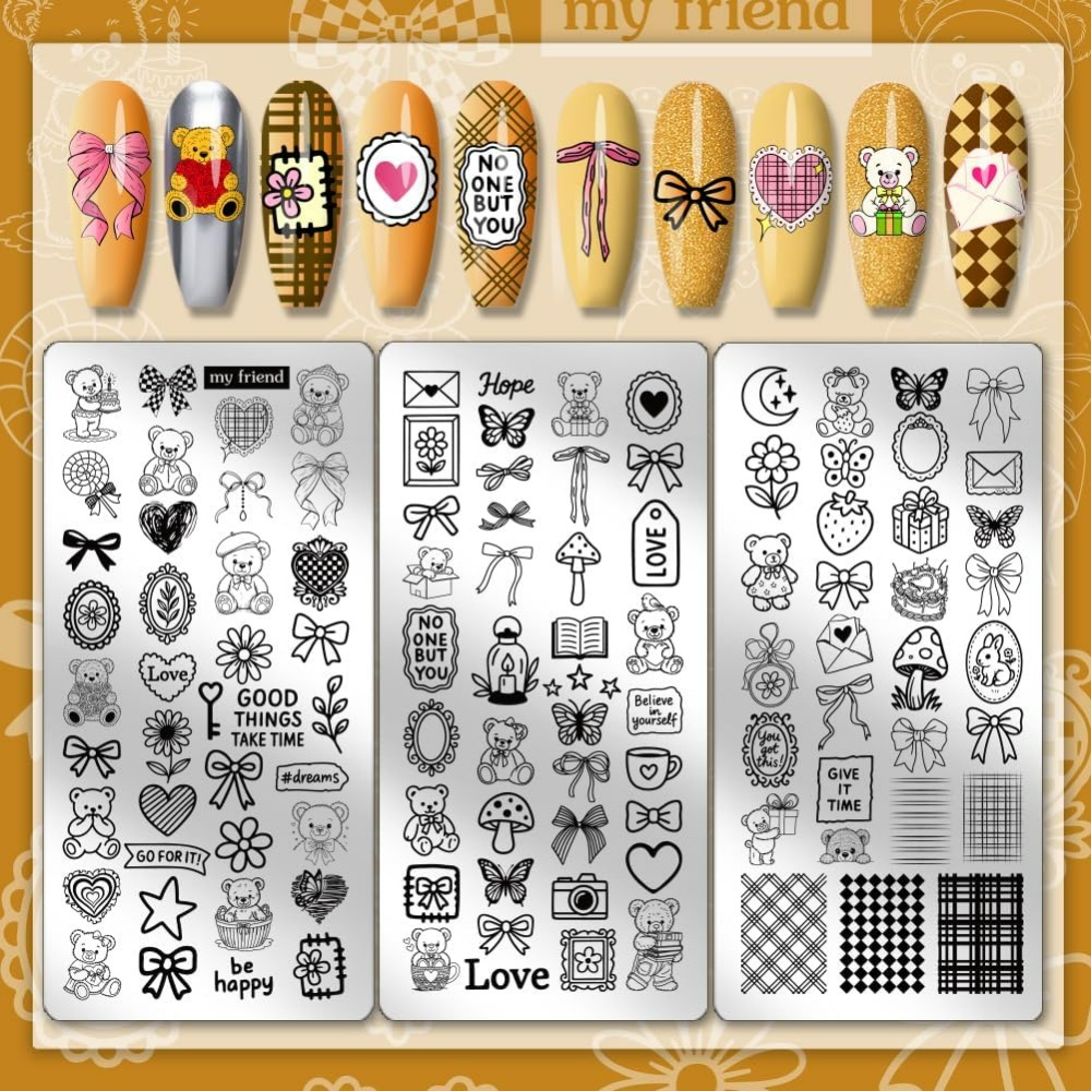 3 قطع من قوالب طباعة الأظافر ب - مراجعة Nail Stamping Plate وسعره