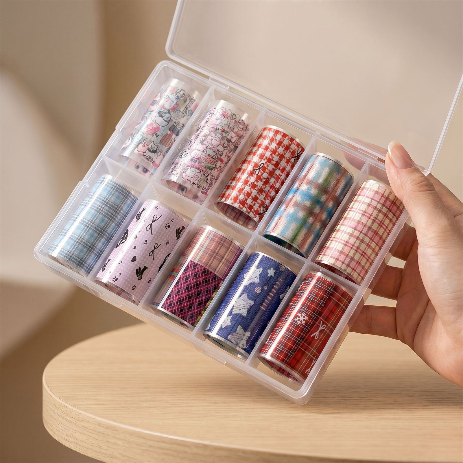 10 لفات من رقائق الأظافر الكور - مراجعة Nail Art Denim وسعره