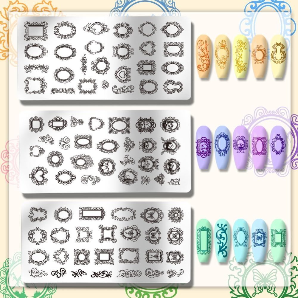 3 قطع منقوشات أظافر بتصميمات ع - مراجعة Nail Stamping Plate وسعره