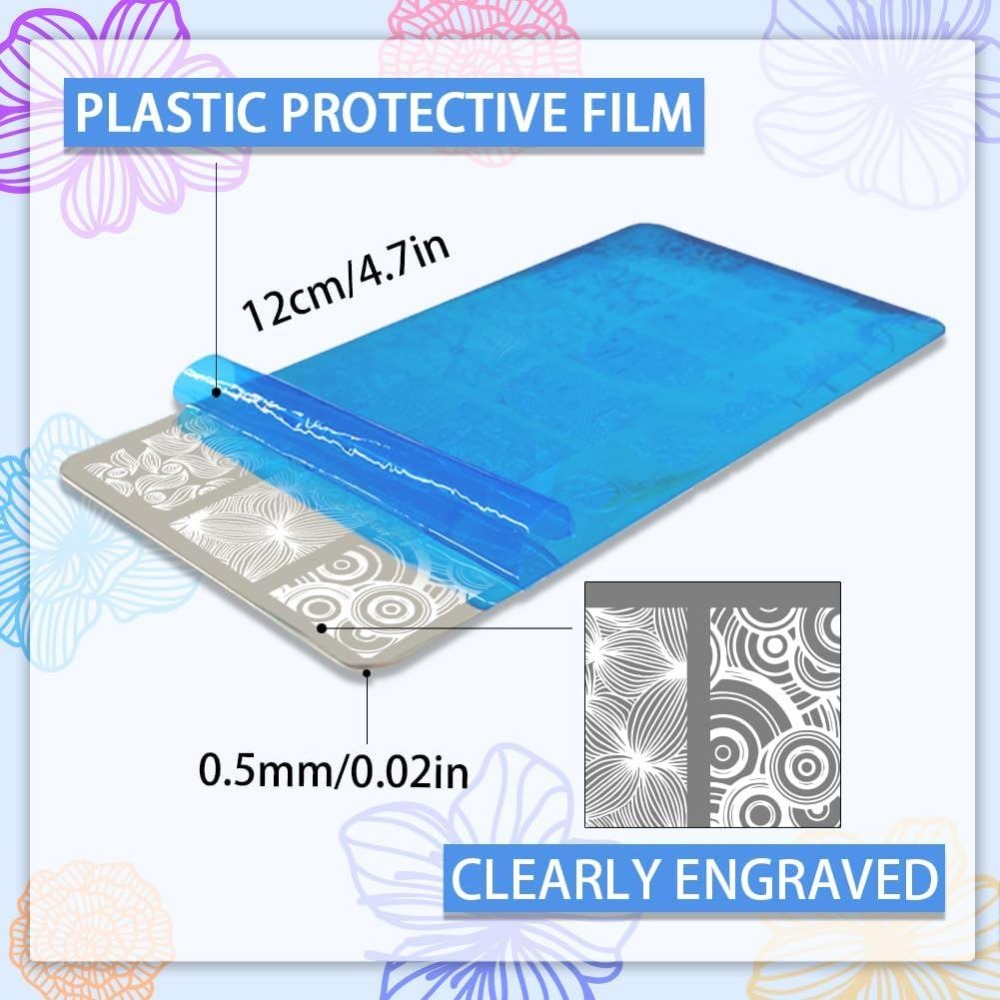 5 قطع من قوالب فن الأظافر بنقش - مراجعة Nail Stamping Plate وسعره