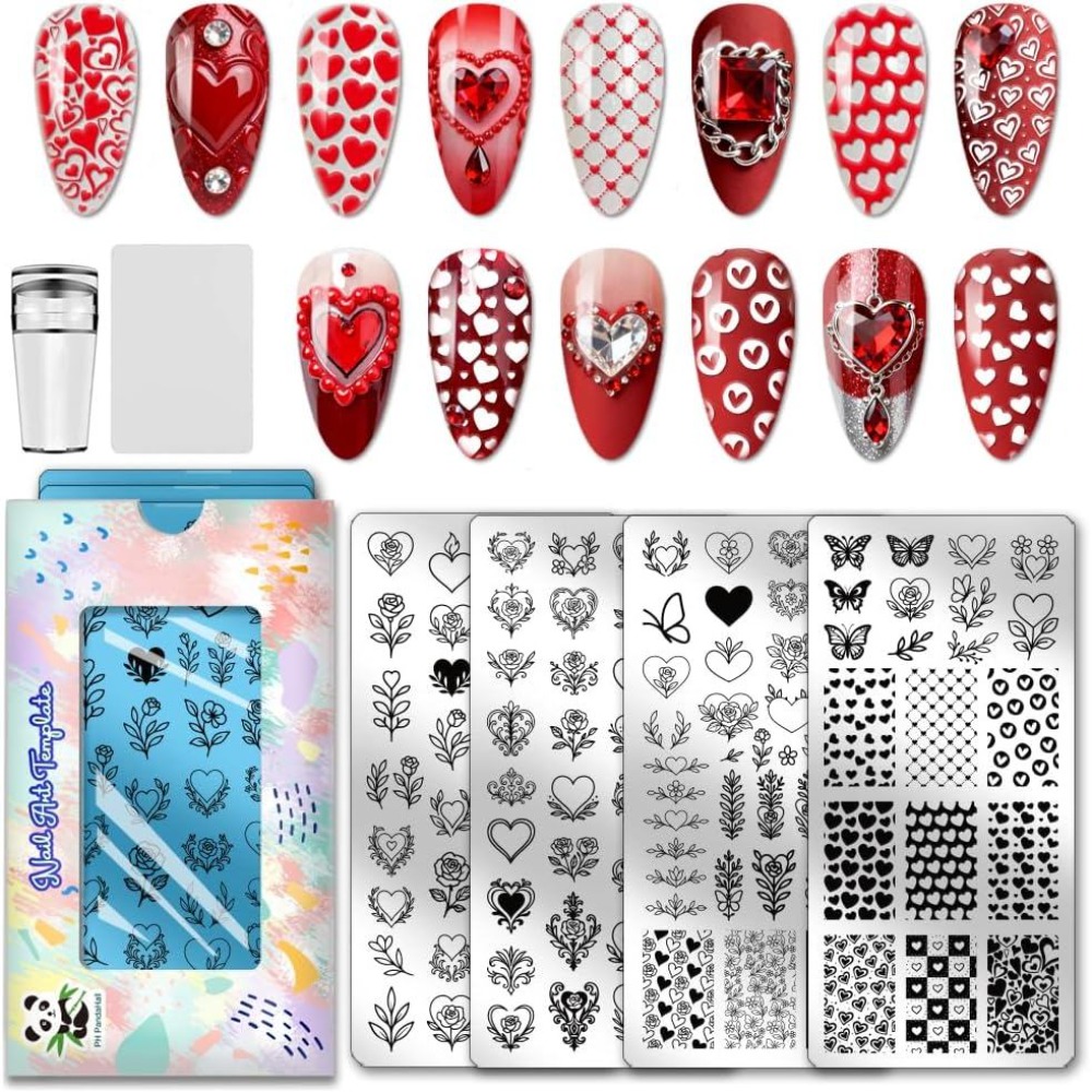 4 قطع من لوحات طباعة الأظافر ب - مراجعة Nail Stamping Plate وسعره