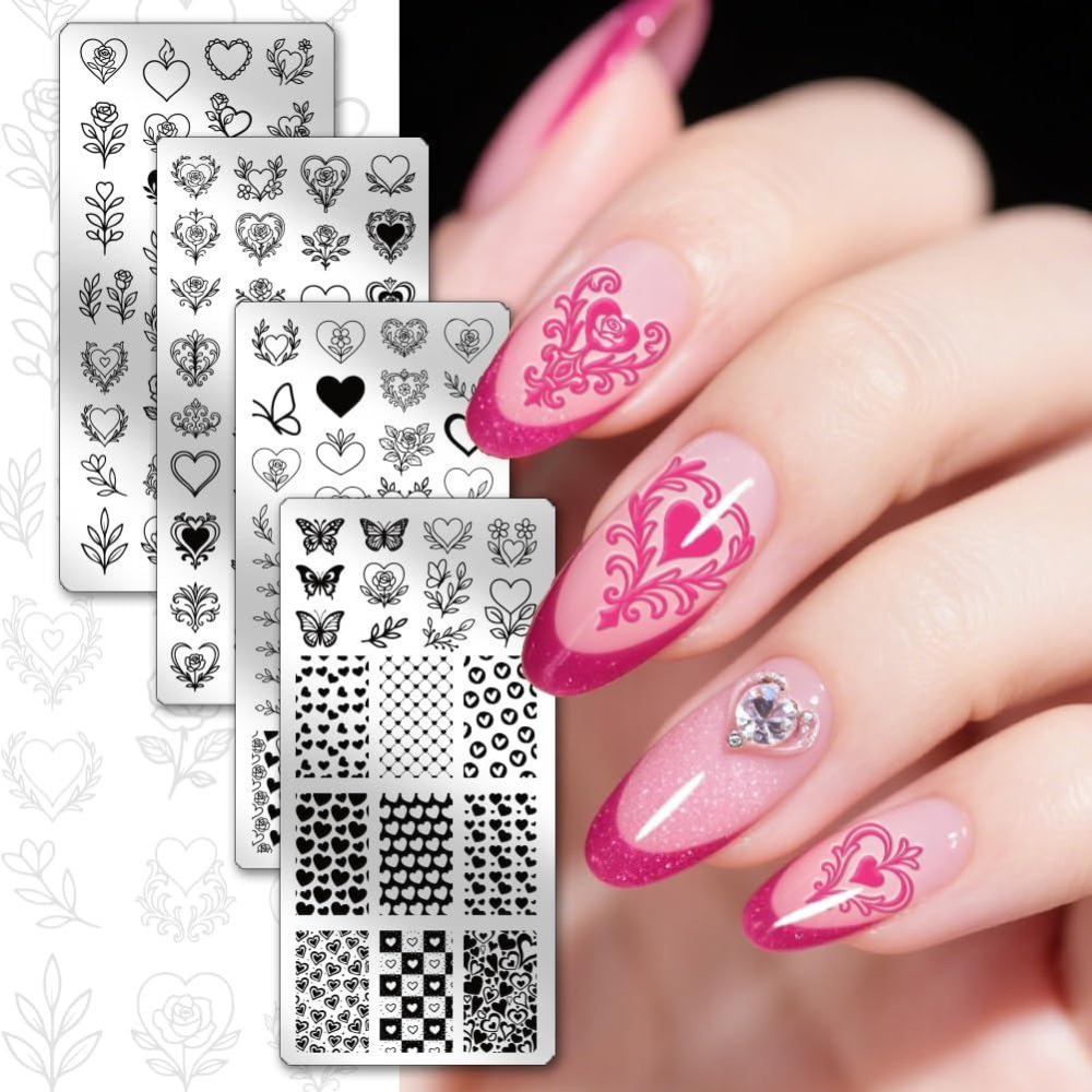 4 قطع من لوحات طباعة الأظافر ب - مراجعة Nail Stamping Plate وسعره