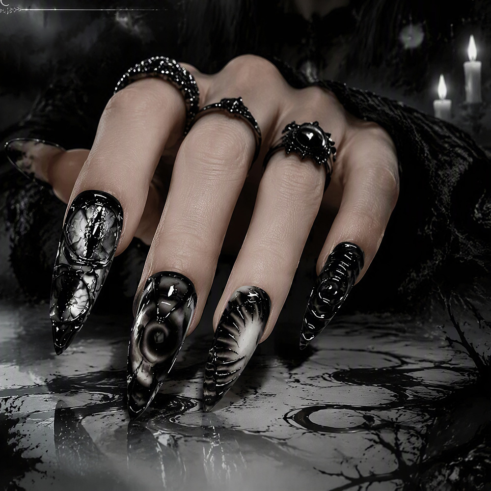 أظافر اصطناعية لامعة بتصميم قو - مراجعة Nail Art Cat Eye وسعره