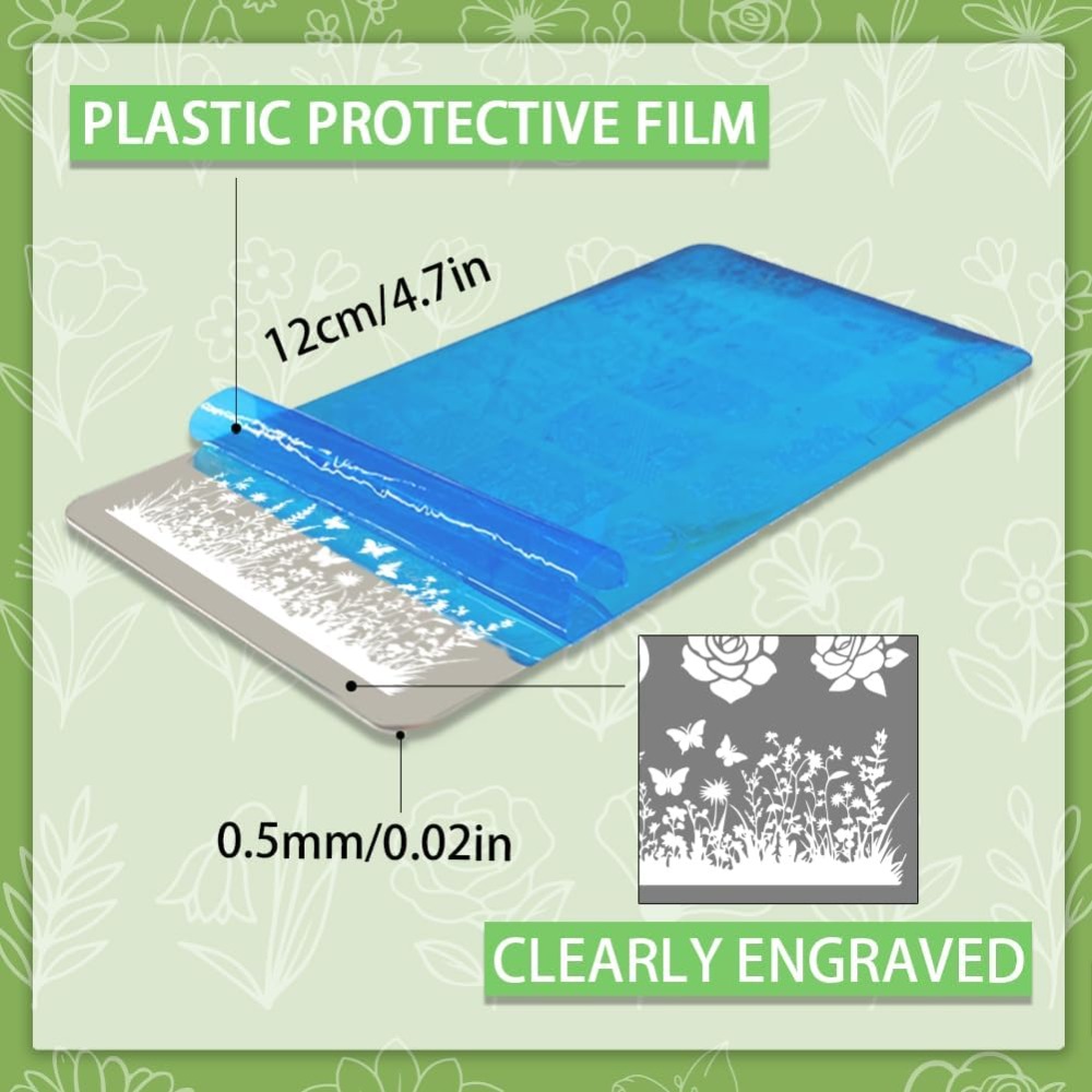 3 قطعة ورقة زهرة مسمار ختم لوح - مراجعة Nail Stamping Plate وسعره