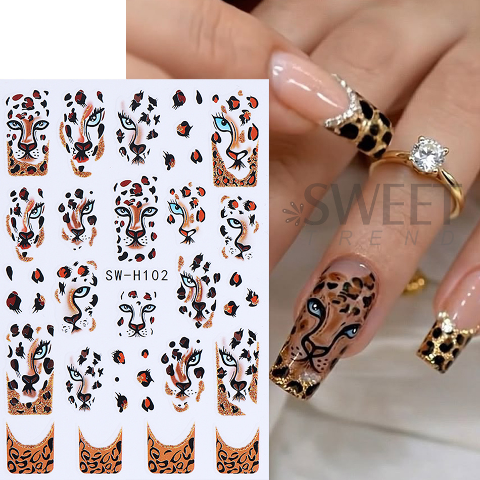 قطعتان من ملصقات الأظافر بنقشة - مراجعة Nail Art Leopard وسعره