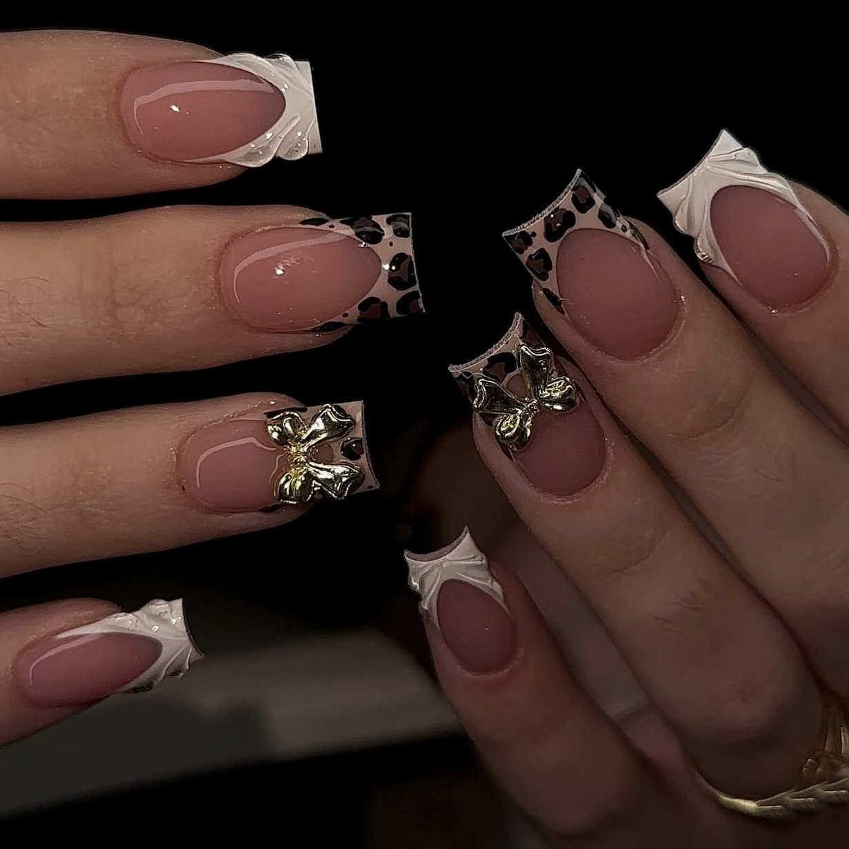 أظافر صناعية قصيرة مربعة الشكل - مراجعة Nail Art Leopard وسعره