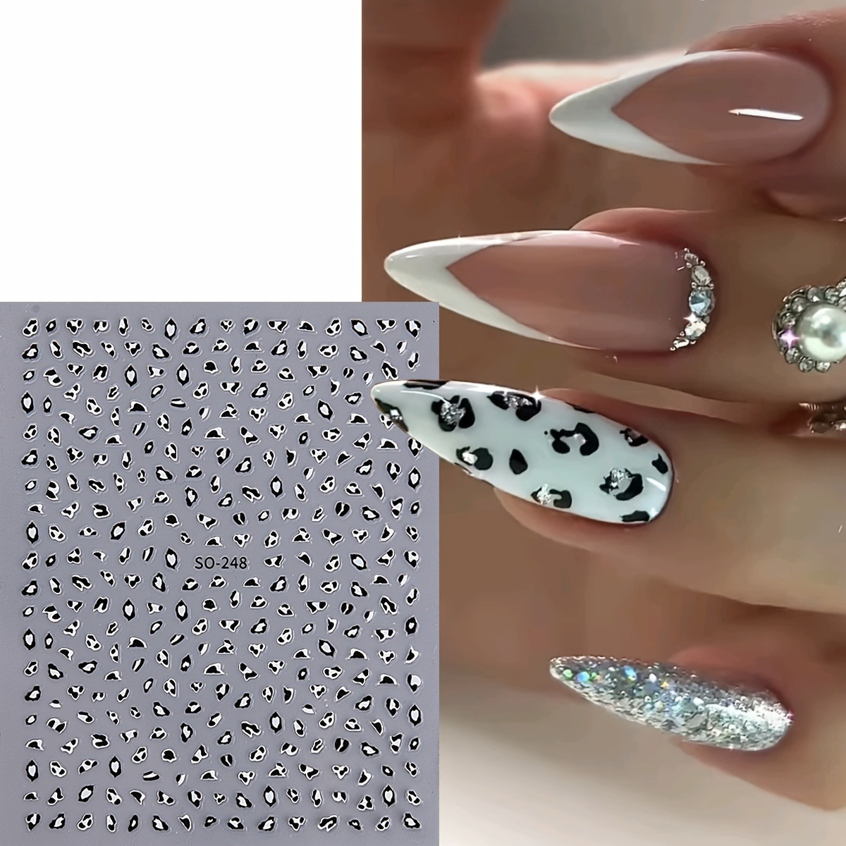 3 قطع من ملصقات الأظافر بطبعة  - مراجعة Nail Art Leopard وسعره